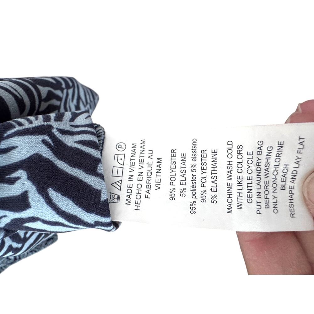 Michael Kors Zebra Print Tunic Dress XL Blue Black Safari Animal Core - Picture 5 of 7